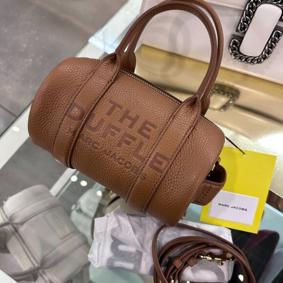 NWT!NEW!Marc Jacobs Mini Duffle Bag -Argan Oil Brown Pebble Leather Women - Picture 1 of 12